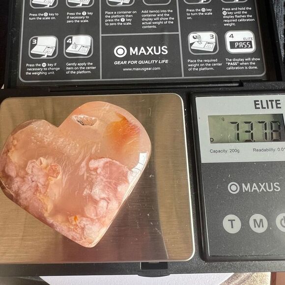 Flower Agate Heart Carving (#1)‎ - Picture 13 of 14